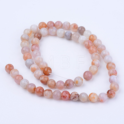 Natural Agate Beads Strands G-Q462-6mm-38-1