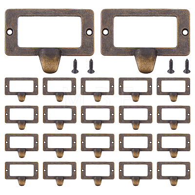 25Pcs Rectangle Zinc Alloy Label Frame Card Holder AJEW-FH0008-75D-1