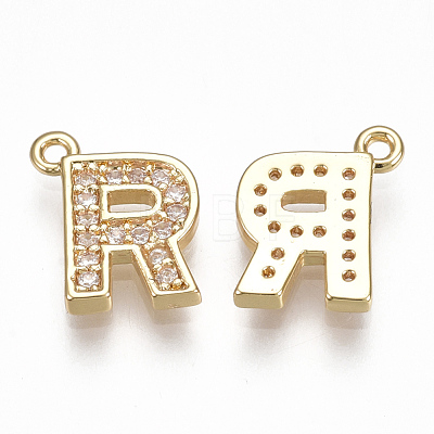 Brass Cubic Zirconia Charms KK-S348-330R-1