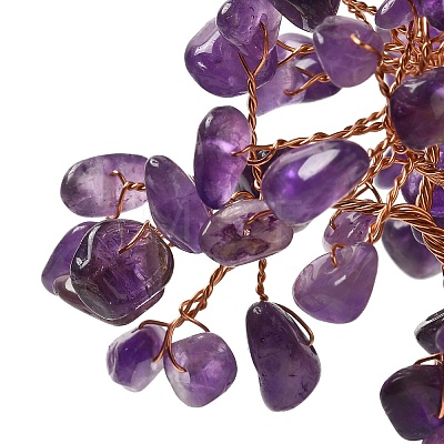 Christmas Natural Amethyst Chips Tree Decorations DJEW-K028-03A-1