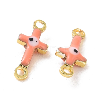 Brass Enamel Connector Charms KK-J302-08G-04-1