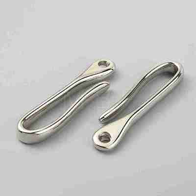 U-Shaped Brass Key Hook Shanckle Clasps KK-WH0054-05P-B-1