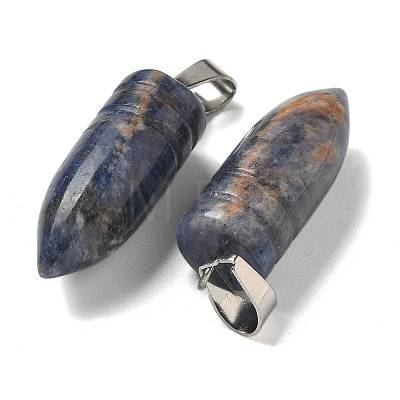 Natural Sodalite Pointed Pendants G-B127-18P-10-1