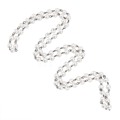 Handmade Glass Pearl Beads Chains AJEW-PH00489-02-1