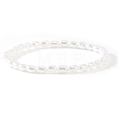 Elegant Imitation Pearl Rice Beaded Stretch Bracelets for Women JW5778-3-1