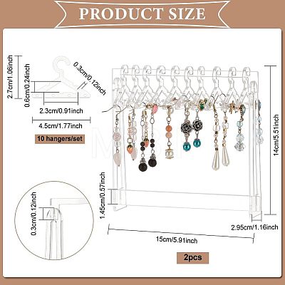 Transparent Acrylic Earring Display Stands EDIS-WH0029-12-1