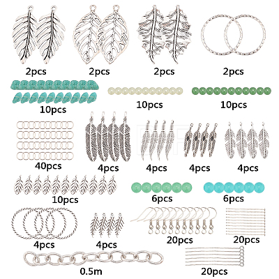 SUNNYCLUE DIY Leaf Theme Earring Making Kits DIY-SC0001-25-1