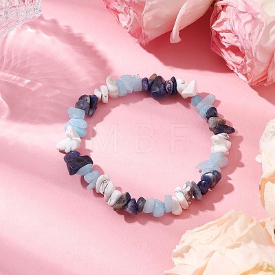 2Pcs Adjustable Natural Gemstone Braided Beads Bracelets & Stretch Bracelets Sets BJEW-JB10995-1