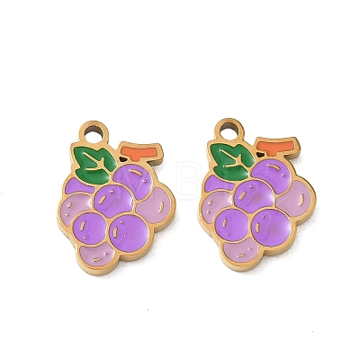 Fruit 304 Stainless Steel Enamel Pendants SA-CBA49D2-11G-09-1