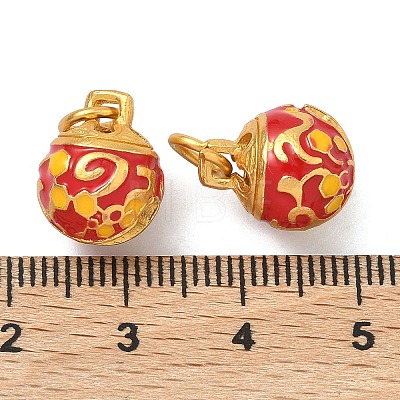 Alloy Enamel Christmas Bell Charms ENAM-B037-03G-01-1