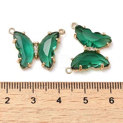 Brass Pave Faceted Glass Connector Charms FIND-Z020-03T-1
