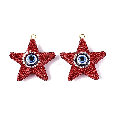 Handmade Polymer Clay & Rhinestone & Resin Big Pendants FIND-Q123-02C-1