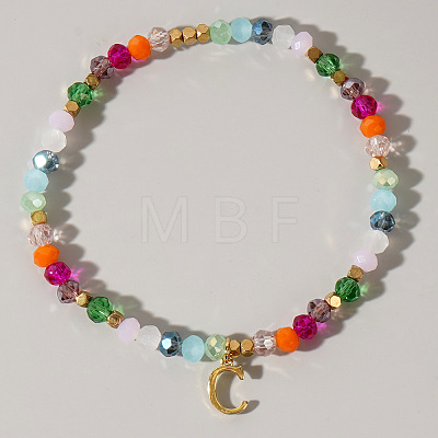 Brass Initial Charm Bracelets KC4213-3-1