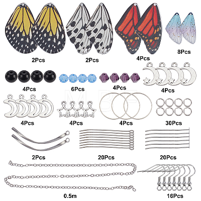 DIY Butterffly Wing Dangle Earring Making Kits DIY-SC0019-73-1