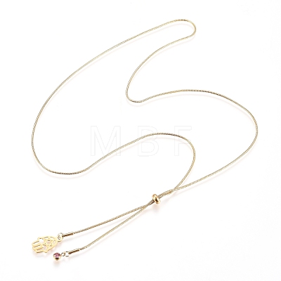 Adjustable 304 Stainless Steel Lariat Necklaces NJEW-Z005-03G-1