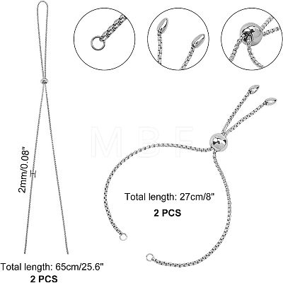 Unicraftale 304 Stainless Steel Box Chain Necklace Making MAK-UN0001-05P-1