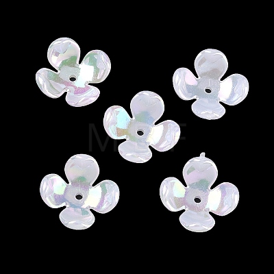 Plating Opaque Acrylic Imitation Shell Bead Cap OACR-P039-03B-1