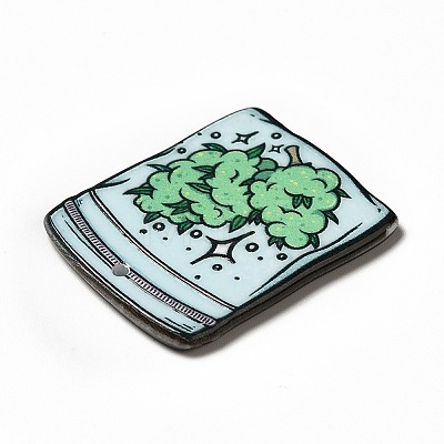 Weed Pattern Theme Printed  Acrylic Pendants MACR-G061-03B-1