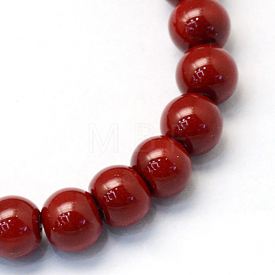 Baking Painted Pearlized Glass Pearl Round Bead Strands X-HY-Q003-6mm-35-1
