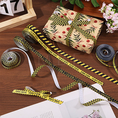5Rolls 5 Styles Polyester Grosgrain Ribbon OCOR-CA0001-39-1