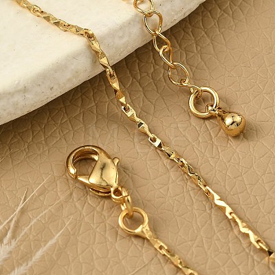 Brass Link Chain Bracelets for Women BJEW-G735-06G-1