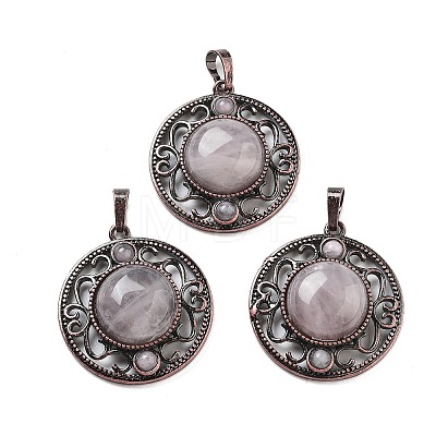 Natural Rose Quartz Pendants G-Q158-03A-R06-1