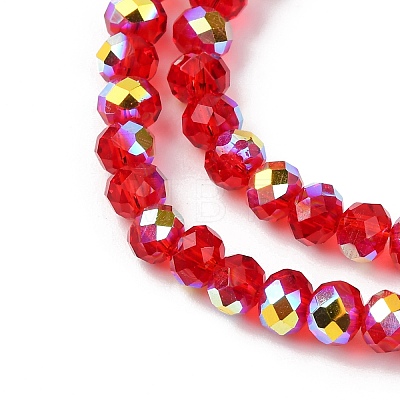 Electroplate Transparent Glass Beads Strands EGLA-A046-01A-08-1
