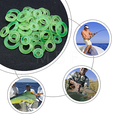 SUPERFINDINGS 100Pcs 5 Style Plastic Wacky Worms O-Rings for Wacky Rigging FIND-FH0001-88-1