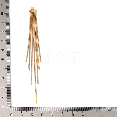 Brass Square Snake Chain Tassel Big Pendants KK-G510-10G-1