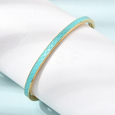 304 Stainless Steel Enamel Hinged Cuff Bangles for Women SA-CBAC920-15G-01A-1