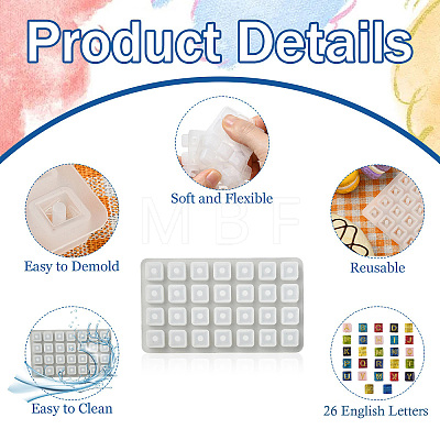 Perforated Dropper Cube 26 English Letter Bead Making Silicone Mold ST-CJ0043-040-1
