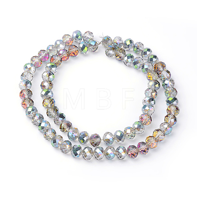 Electroplate Glass Faceted Rondelle Beads Strands EGLA-D020-10x8mm-15-1