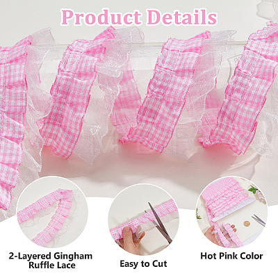 10 Yards Polyester Lace Ribbons SRIB-OC0001-13B-1