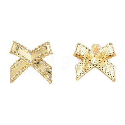 Cubic Zirconia Bowknot Stud Earrings EJEW-N011-64-1