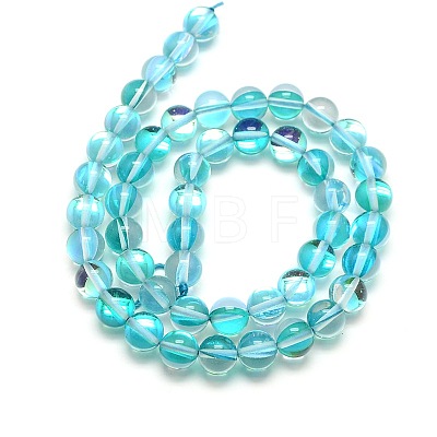 Synthetic Moonstone Beads Strands G-F143-10mm-07-1
