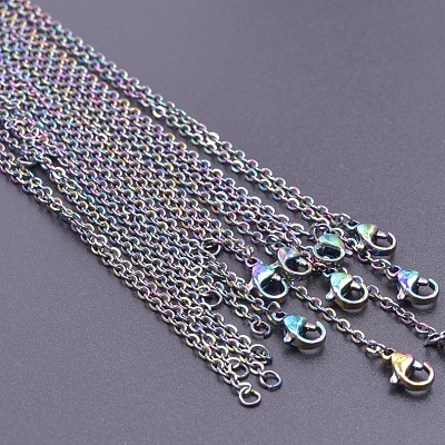 Unisex 304 Stainless Steel Cable Chain Necklaces VJ7708-10-1