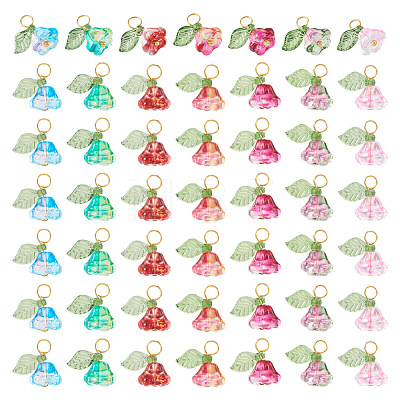  56Pcs 7 Colors Glass & Acrylic Charms FIND-TA0002-90-1