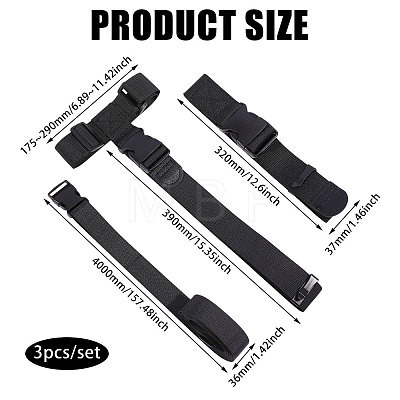 3Pcs Nylon Luggage Straps Sets AJEW-PH0010-18-1