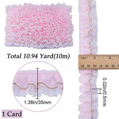 10M Polyester Polka Dot Lace Ribbons OCOR-GF0003-35B-1