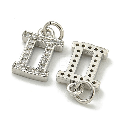 Rack Plating Brass Micro Pave Cubic Zirconia Pendants KK-K386-02E-P-1