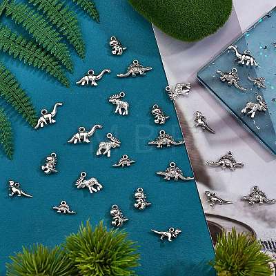 120Pcs 6 Style Tibetan Style Alloy Pendants TIBE-SZ0001-07-1