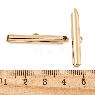 Brass Slide On End Clasp Tubes KK-N254-119G-05-1