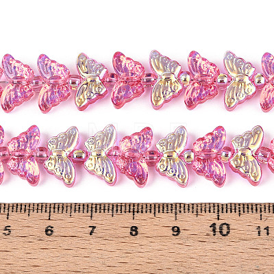 Transparency Electroplate Glass Beads Strands GLAA-T023-39A-02-1
