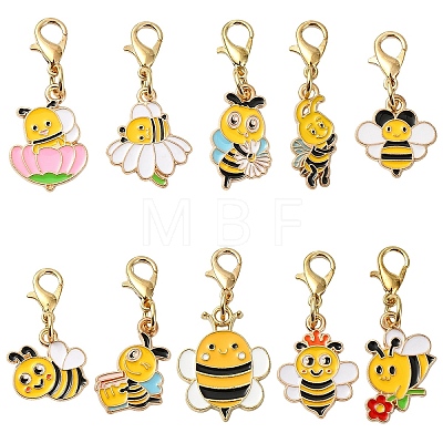 10Pcs Alloy Enamel Pendant Decorations HJEW-YW00461-1
