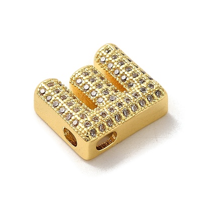 Brass Micro Pave Clear Cubic Zirconia Charms ZIRC-C009-01G-E-1