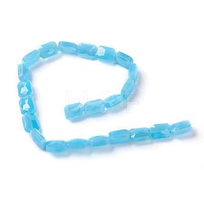 Electroplated Imitation Jade Glass Beads Strands X-EGLA-J108A-E41-1