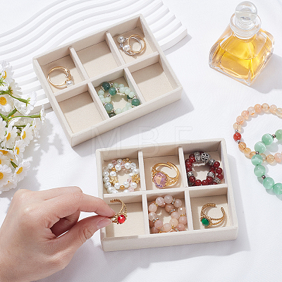 6 Grids Velvet Jewelry Display Trays ODIS-SP0002-24C-01-1