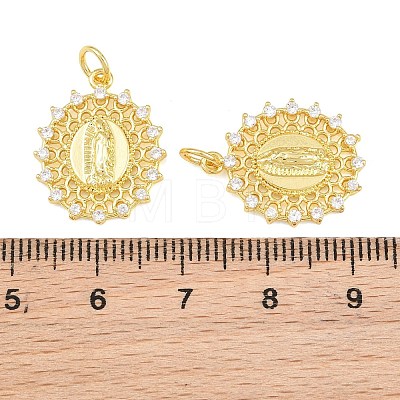 Brass Micro Pave Clear Cubic Zirconia Pendants CU-CBAB3AD-03G-03-1