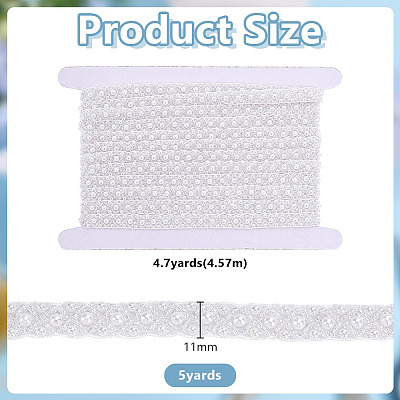 4.7Yards Plastic Beads Ribbon OCOR-HY0001-84B-1