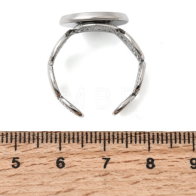 Spiral 304 Stainless Steel Cuff Ring Components STAS-P454-02D-P-1